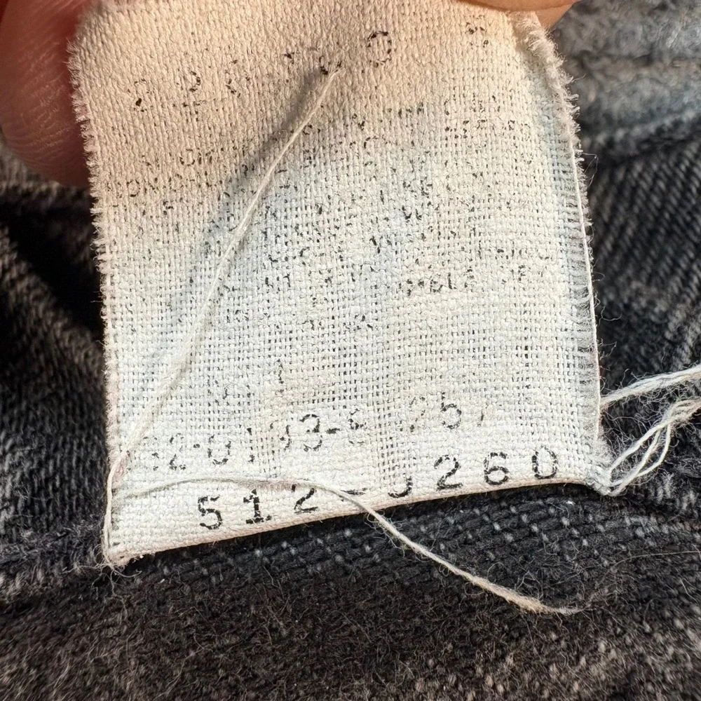 Vintage Levis 512 Jeans Mens 32x32 Faded Black Slim Tapered Made in USA Denim